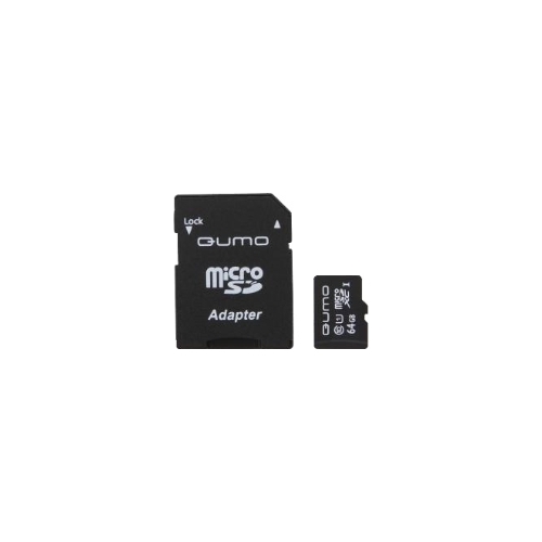 Карта памяти microSDXC Card64Gb QUMO Class10 + адаптер