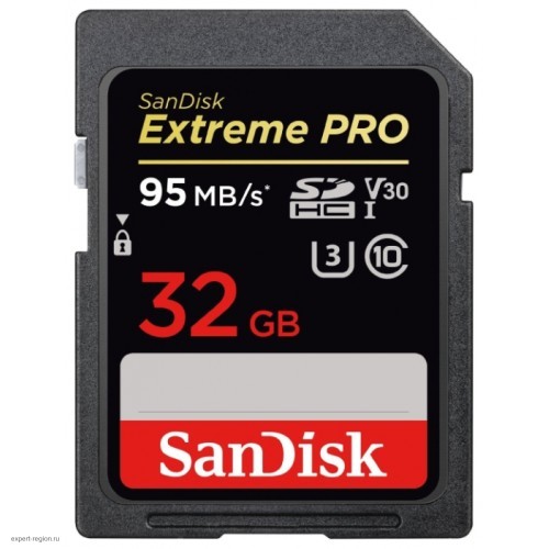 Карта памяти SecureDigital Card 32Gb SanDisk Extreme PRO Class 10 UHS-I U3 (SDSDXXG-032G-GN4IN)