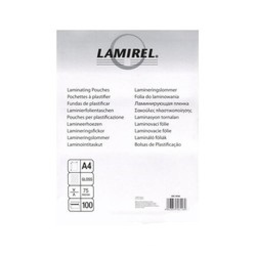 Плёнка глянцевая А4 75 mk Lamirel LA-78656(01) (100шт.) для ламинирования