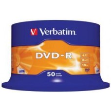 Диск DVD-R Verbatim 4,7Gb 16x, 50шт, Cake Box (43548)