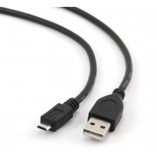 Кабель USB 2.0 Am-microBm 5P  0.5м Gembird Pro, черный, пакет (CCP-mUSB2-AMBM-0.5M)