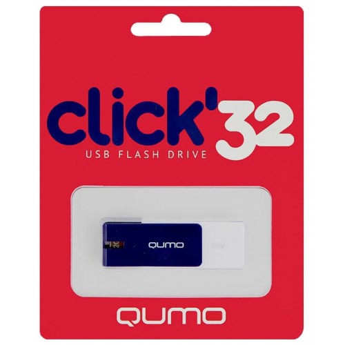 Накопитель USB 2.0 Flash Drive 32Gb Qumo Click (QM32GUD-CLK-Sapphire)