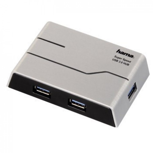 Концентратор USB 3.0 HUB 4-port PC Hama SuperSpeedActive silver