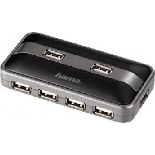 Концентратор USB 2.0 HUB Hama Active1:7(39859) портов:7 чёрный