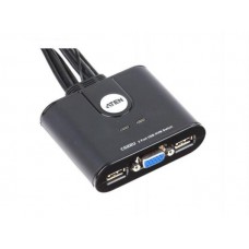 Переключатель ATEN CS22U-A 2-port USB Cable KVM Switch, проводной ПДУ, кабели несъемные