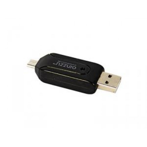 Устройство чтения/записи All in 1 Ginzzu GR-583UB SD/SDHC/MicroSD/MicroSDHC + microUSB OTG Host, USB 2.0, черный