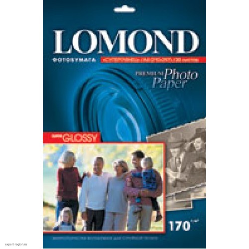 Бумага Lomond для фотопечати А4, 170 г/м2, 20 листов, суперглянцевая (1101101)