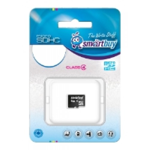 Карта памяти microSD Card16GB Smartbuy microSDHC Class 4 без адаптера (SB16GbSDCL4-00)
