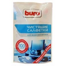 Салфетки чистящие влажные BURO BU-Zscreen для экранов мониторов/плазм/ЖК ТВ/мягкая упаковка 100шт