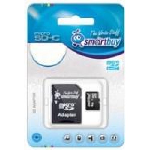 Карта памяти microSD Card32Gb Smartbuy microSDHC Class 10 + SD адаптер (SB32GBSDCL10-01)