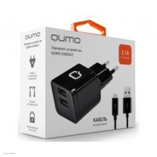 Зарядное устройство QUMO СЗУ 2хUSB 2.1A + кабель microUSB