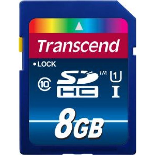 Карта памяти SecureDigital Card  8Gb Transcend SDHC UHS-I SDU1 (TS8GSDU1)