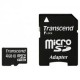 Карта памяти microSD Card 4Gb Transcend Class10 HC + адаптер SD (TS4GUSDHC10)