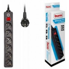 Фильтр сетевой BURO 600SH-1.8-B 1.8м (6 розеток) черный