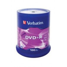 Диск DVD+R Verbatim 4,7GB 16x, 100шт., Cake Box (43551)