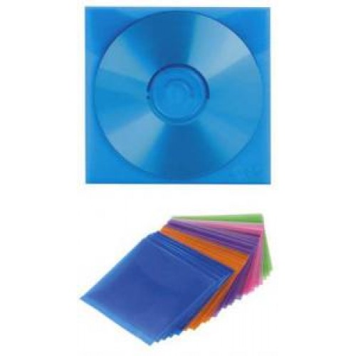 Конверт пластиковый для CD дисков, цветные 100шт. в упаковке, HAMA (H-51068) 