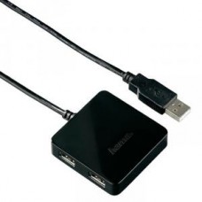 Концентратор USB 2.0 HUB Hama Square1:4(12131) портов:4 чёрный