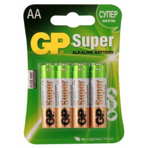 Батарейки алкалиновые GP Super Alkaline 15A LR6 (AA)