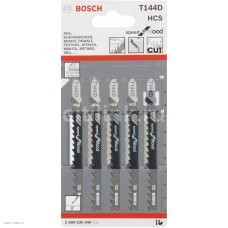Набор пилок для лобзика Bosch T144D HCS 2608630040, 5 шт, по дереву