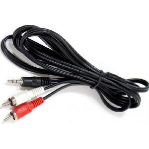 Кабель аудио VCOM 3.5мм Jack - 2xRCA (m-m) Retail (5м)