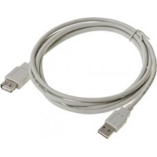 Кабель-удлинитель BURO Reversible USB A (m) 1.8м, gray, USB2.0