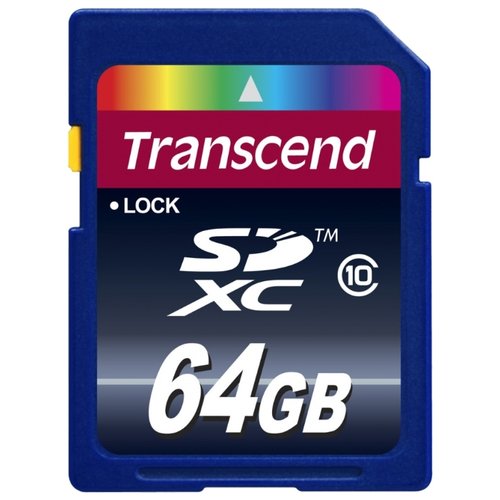 Карта памяти SecureDigital Card 64Gb Transcend (TS64GSDXC10)