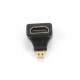 Переходник HDMI 19F -> microHDMI 19M Gembird угловой, золотые разъемы, пакет