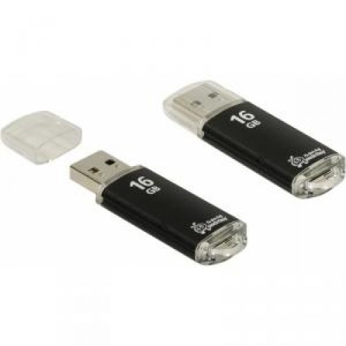 Накопитель USB 2.0 Flash Drive 16Gb Smartbuy V-Cut black
