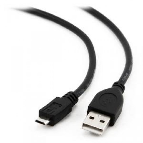 Кабель USB 2.0 Am-microBm 5P  1.0м Gembird Pro, черный, пакет (CCP-mUSB2-AMBM-1M)