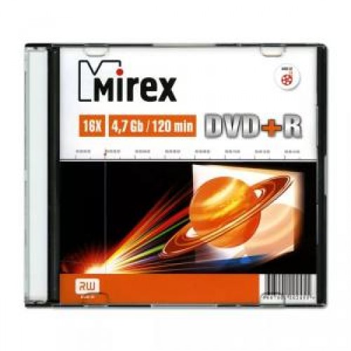 Диск DVD+R Mirex 4,7GB 16x,  1шт., Slim Case (202455)