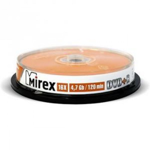 Диск DVD-R Mirex 4,7Gb 16x, 10шт, Cake Box (202400)