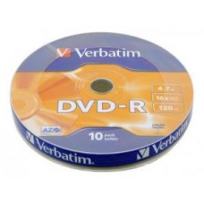 Диск DVD-R Verbatim 4,7Gb 16x, 10шт, bulk (43729)