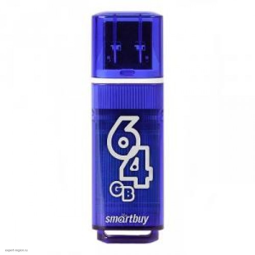Накопитель USB 2.0 Flash Drive 64Gb Smartbuy  Glossy series Dark Blue (SB64GBGS-DB)
