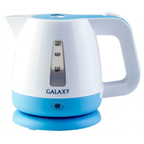 Электрочайник Galaxy GL 0223 (1 л/900 Вт/Пластик/Закрытая спираль/(Белый/Голубой))