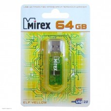 Флеш-накопитель 64Gb USB 2.0 Mirex ELF  желтый (13600-FMUYEL64)