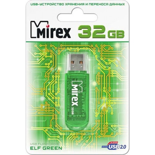 Флеш-диск USB 32Gb Mirex Elf зеленый