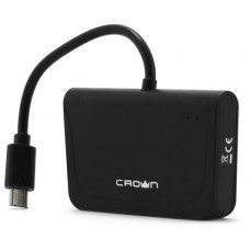 Карт-ридер внешний Crown CMCR-B13 OTG картридер + хаб для планшетов и смартфонов с microUSB