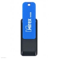 Флеш-накопитель 64Gb USB 2.0 Mirex CITY, черный/синий (13600-FMUCIB64)
