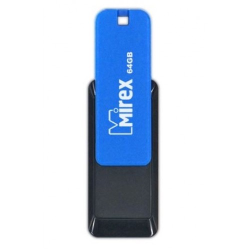 Флеш-накопитель 64Gb USB 2.0 Mirex CITY, черный/синий (13600-FMUCIB64)