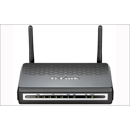 Модем D-Link DSL-2740U/BA/C5A (ADSL2+,  802.11n, 300Mbps, 4*LAN 10/100, 2 антенны (несъемные)
