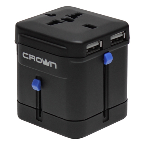 Зарядное устройство Crown CMDC-IP5-027, 2.1 А (суммарно на 2 порта) Гнезда для: Euro, США/Япония