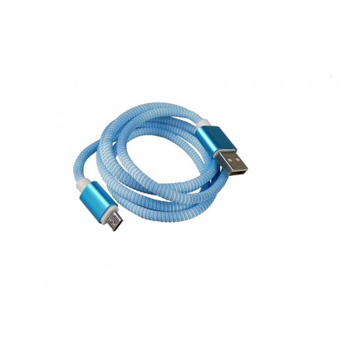 Кабель USB AM-microB 5pin, 1.0m Cadena WS018, нейлон.оплетка, синий