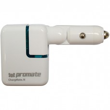 Зарядное устройство Promate CHARGMATE.N + автомобильное, 2xUSB, 4 переходника для розеток разных тип
