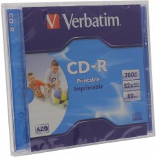 Диск CD-R 700Mb Verbatim 52x Jewel (1 диск) Printable