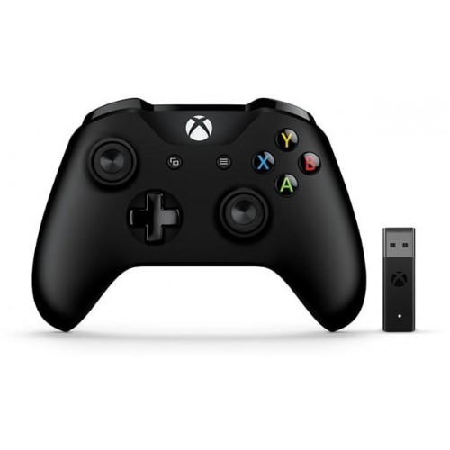 Геймпад Microsoft Xbox One + Беспроводной ПК адаптер черный USB 