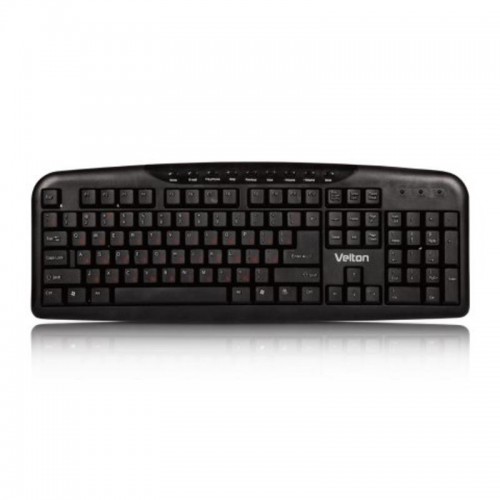 Клавиатура Velton K102M проводная, черный, 9 мультимедийных клавиш, USB