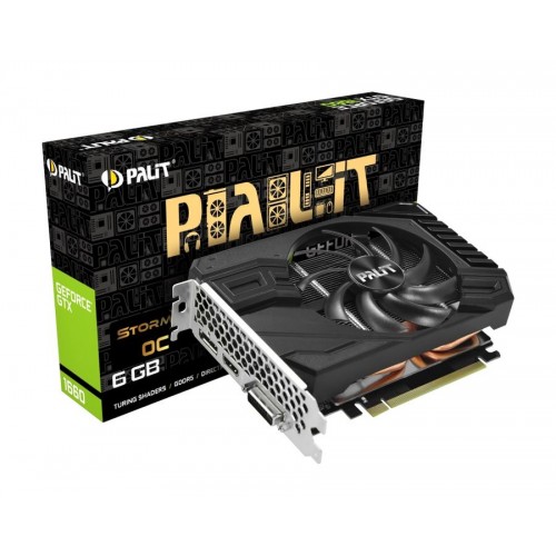 Видеокарта PCI-E 6Gb GeForce GTX1660 Palit StormX OC, DDR5, 1830/8002MHz, HDMI/DVI/DP, retail