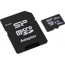 Флеш Карта Памяти (MicroSDXC) 256Gb Silicon Power Elite class 10 UHS-I + SD адаптер
