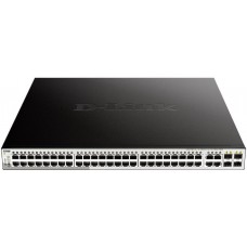 Коммутатор D-Link DGS-1210-52MP/F1A, Gigabit Smart Switch with 48 10/100/1000Base-T PoE and 4 Gigab