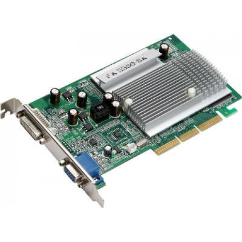 Видеокарта 256Mb AGP MSI FX5500-D256H GF5500, GDDR2, 128 bit, VGA, DVI, OEM